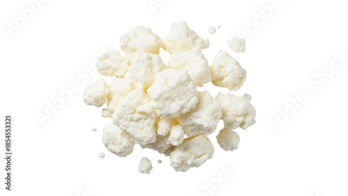 фотографія Fresh cottage cheese isolated PNG, creamy dairy product with soft curds on trans