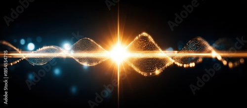 Energy wave emanating from bright light.