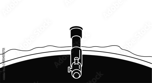 Telescope pointed towards the vast night sky, exploring the universe