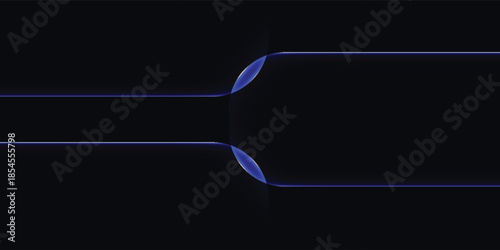 Abstract dark blue background with glowing lines and futuristic design elements.