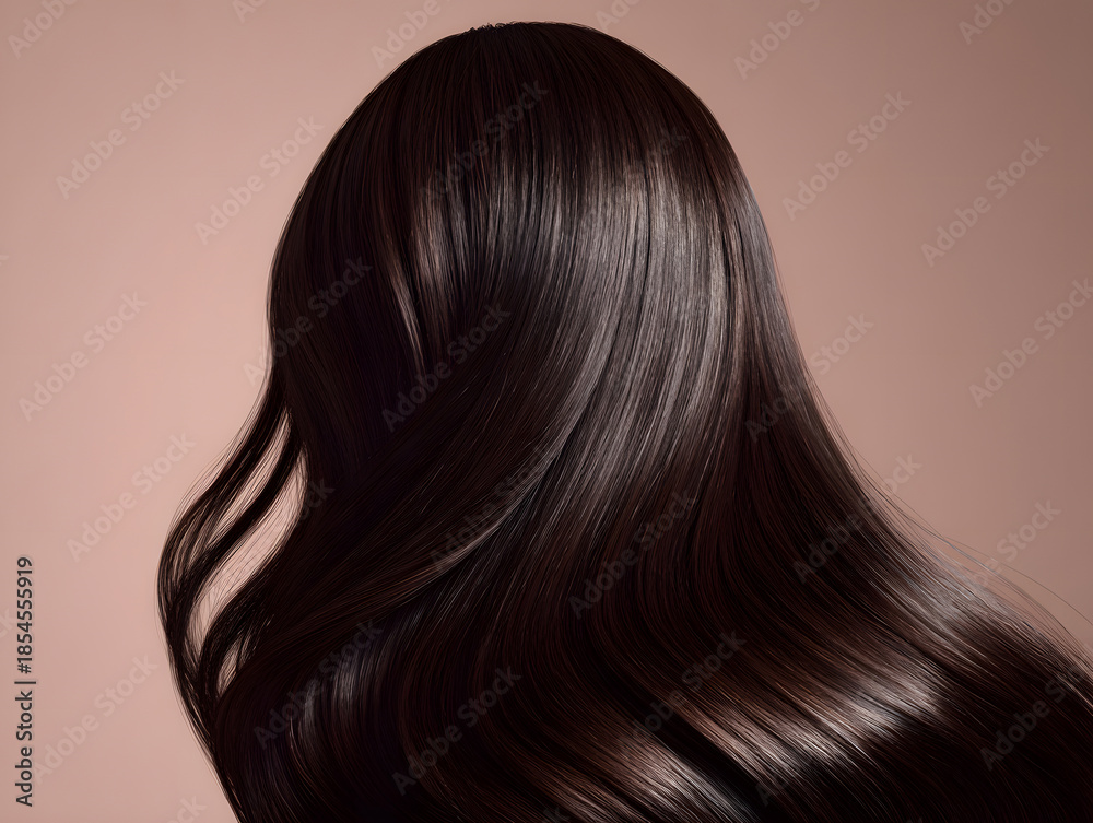 Fototapeta premium Long Straight Black Hair with Natural Shine