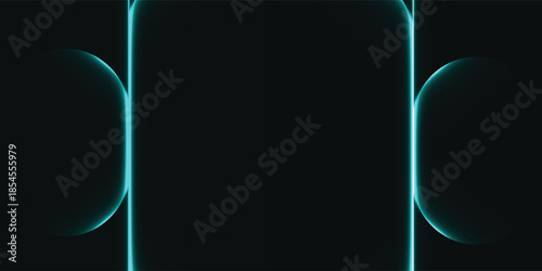 Abstract Neon Light Lines on Dark Background.