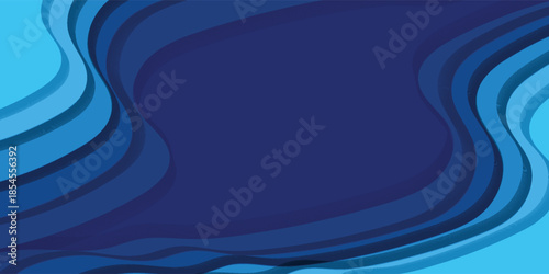 Abstract Blue Wavy Background Design with Flowing Lines and Dynamic Shapes.