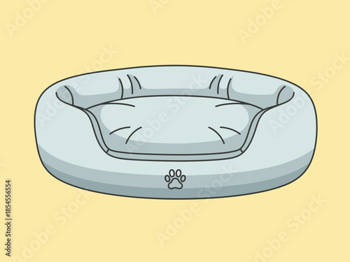 A pet bed illustration on a plain background viewed from above