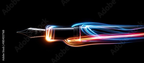 Fountain Pen with Light Trails.