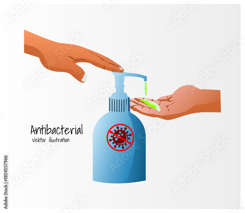 Using Hand Sanitizer for Hand Hygiene Illustration