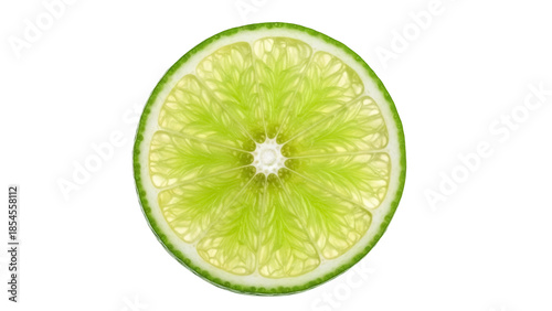Foto Fresh lime slice PNG isolated on transparent background, vibrant green citrus fr