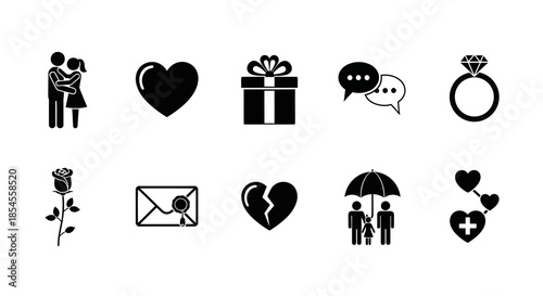 Black icons of love and relationships.