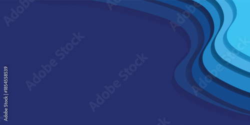 Abstract blue wave background design with flowing curves.
