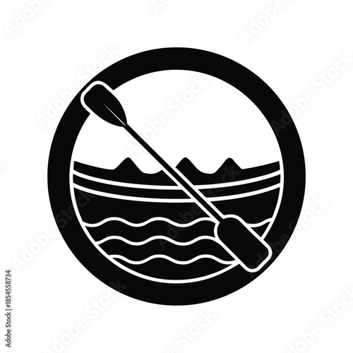 raft paddling background icon