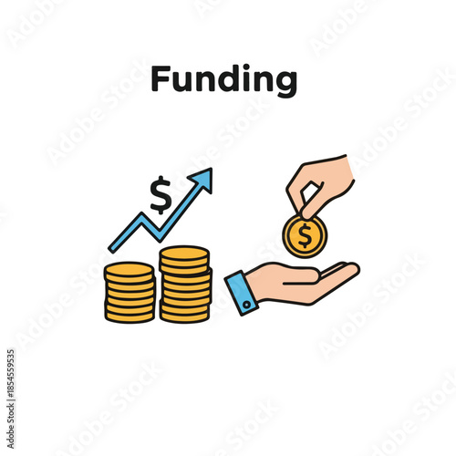 Funding and Investment Flat Illustration
