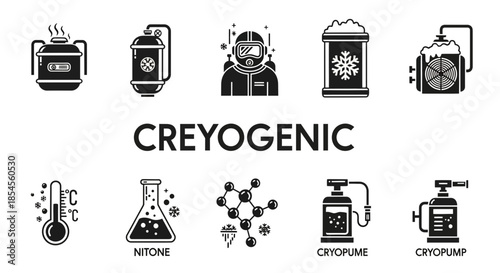Discover cutting edge cryogenic technology and equipment icons for innovative scientific and industrial applications