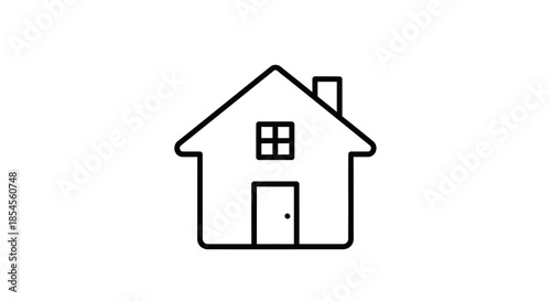 Simple modern house icon representing home ownership and real estate investment opportunities