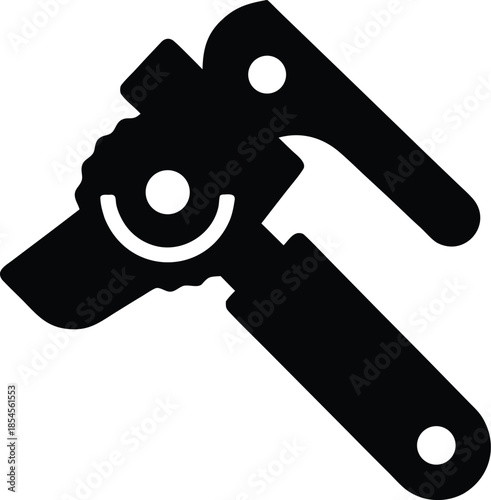 can opener silhouette vector illustration on transparent background