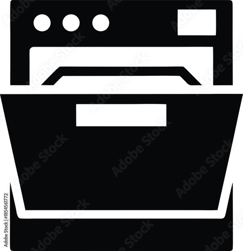 dishwasher silhouette vector illustration on transparent background