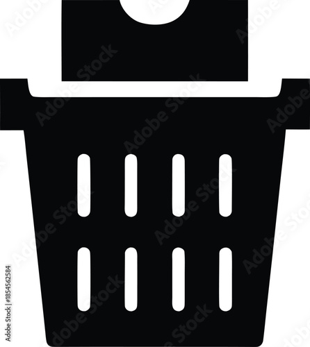 laundry hamper silhouette vector illustration on transparent background
