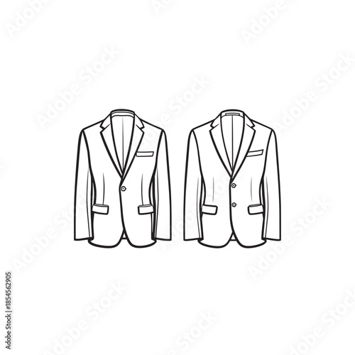Suit Jacket line art tailored drawing
