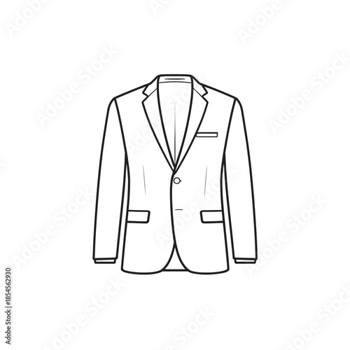Suit Jacket line art tailored drawing
