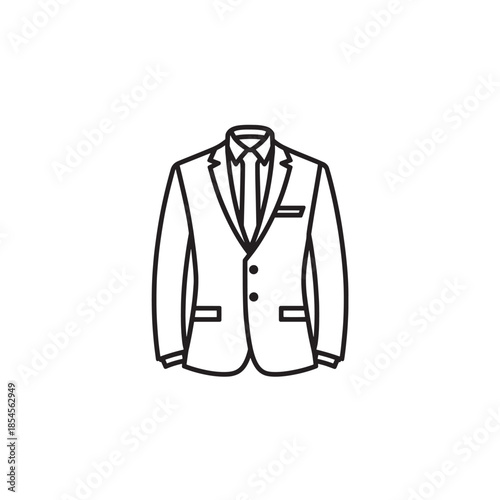 Suit Jacket line art tailored drawing