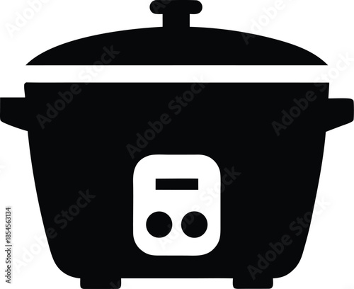 rice cooker silhouette vector illustration on transparent background