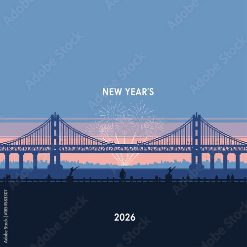 New Year's Eve Celebration Over The Bay Bridge With Fireworks At Midnight 2026