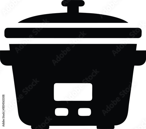 slow cooker silhouette vector illustration on transparent background