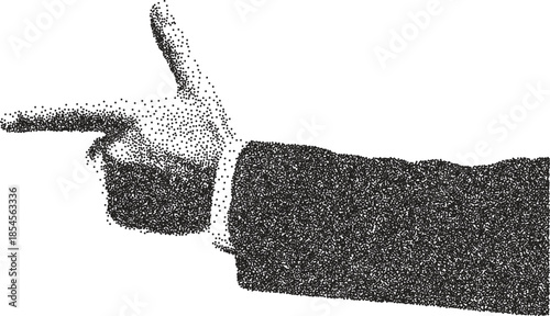 Hand y2k retro stipple art gesture brutalist halftone vector png transparent, finger 2000s photocopy effect tattoo aesthetic