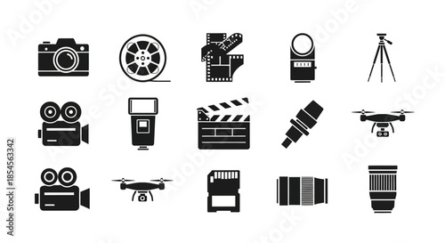 Discover essential photography and videography tools including cameras, lenses, drones, and film equipment for creative projects