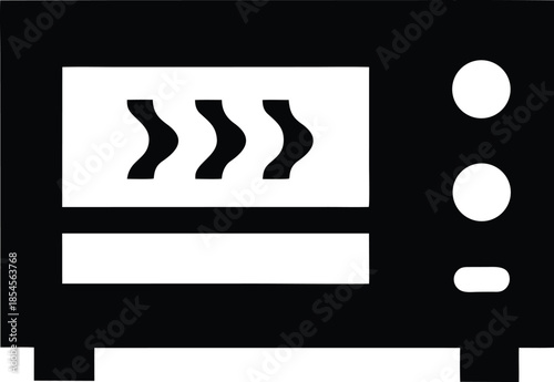 toaster oven silhouette vector illustration on transparent background