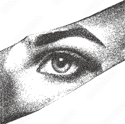 Eye y2k retro stipple art iris brutalist halftone vector png transparent, vision 2000s photocopy effect tattoo aesthetic