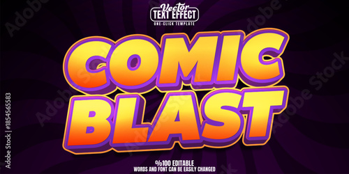 Comic editable text effect, customizable cartoon and 70s 3d font style