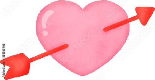 A heart with an arrow pointing to the right