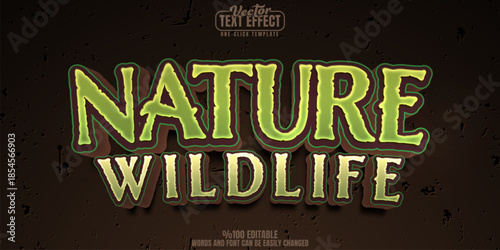 Nature editable text effect, customizable wildlife and offroad 3d font style