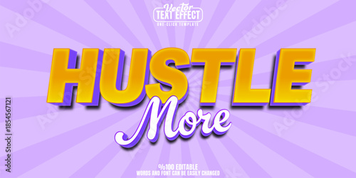 Hustle editable text effect, customizable gym and sale 3d font style