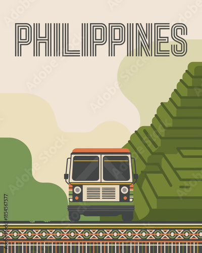 Philippines National Identity Travel Culture Banner Illustration