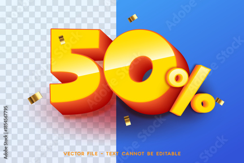 Special Offer 50 percent off, 50 percent off sale with vector cartoon style