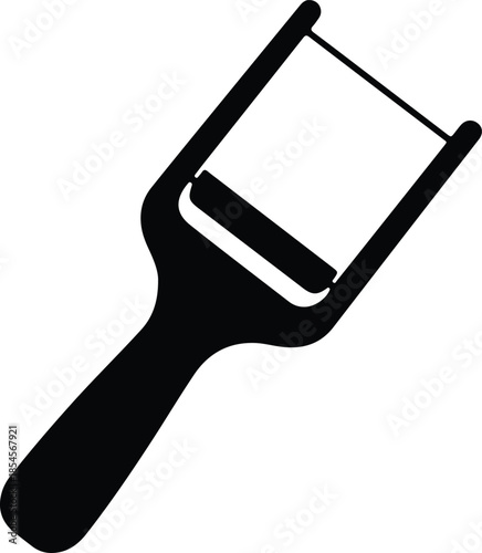 Silhouette Kitchen Vegetable Peeler Tool for Food Preparation and Cooking Vector Illustration