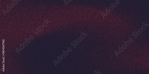 Red stippled curved gradient wave background. Grunge noise dotwork wallpaper.