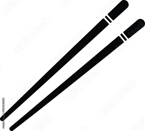 Silhouette Minimalist Asian Chopsticks Icon Design Symbol for Restaurant Menu Vector Illustration