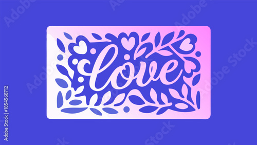 Love Word with Floral Design