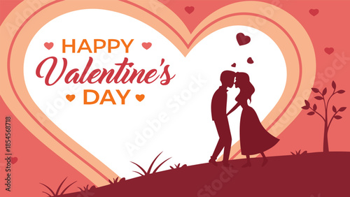 Valentine's Day Love Kiss Silhouette Design