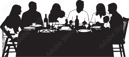 Family enjoying dinner together