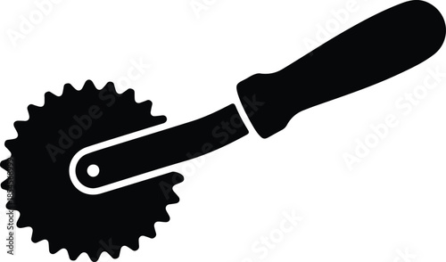 Silhouette Simple Black Pasta Cutter Baking Tool Kitchen Utensil Vector Illustration