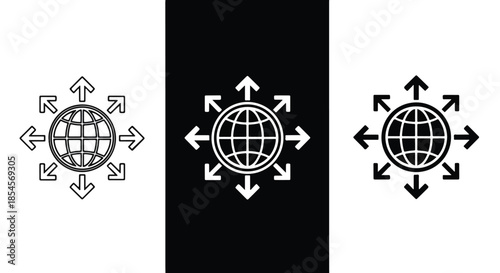 Global connectivity icon set - Solid icons vector collection - Vector icon set - Line and glyph solid icon set - Icon vector - Flat Design Icon