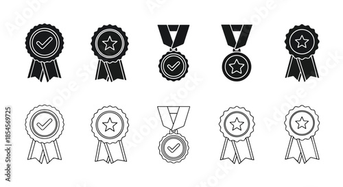 Award and medal icons - Solid icons vector collection - Vector icon set - Line and glyph solid icon set - Icon vector - Flat Design Icon