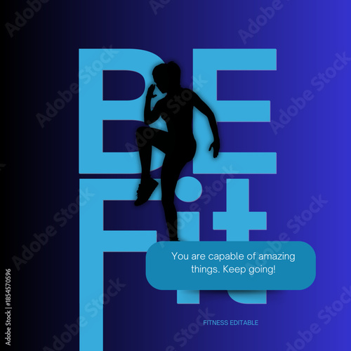 Fitness and Gym Promotion Social Media Post Templates Set with Athletic Characters