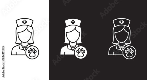 Veterinary nurse icon set - Solid icons vector collection - Vector icon set - Line and glyph solid icon set - Icon vector - Flat Design Icon