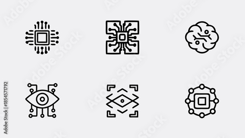 Futuristic artificial intelligence grid with flow lines and circuit board