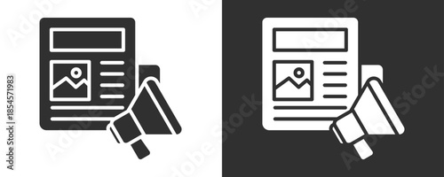 Newspaper Icon Set Vector Collection Isolated In Black And White