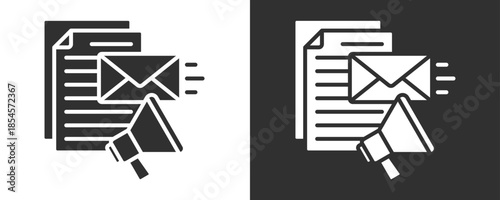Email Marketing Icon Set Vector Collection Isolated In Black And White